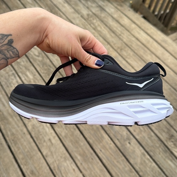 HOKA Black Athletic  BONDI 8 Sneakers - Picture 6 of 7